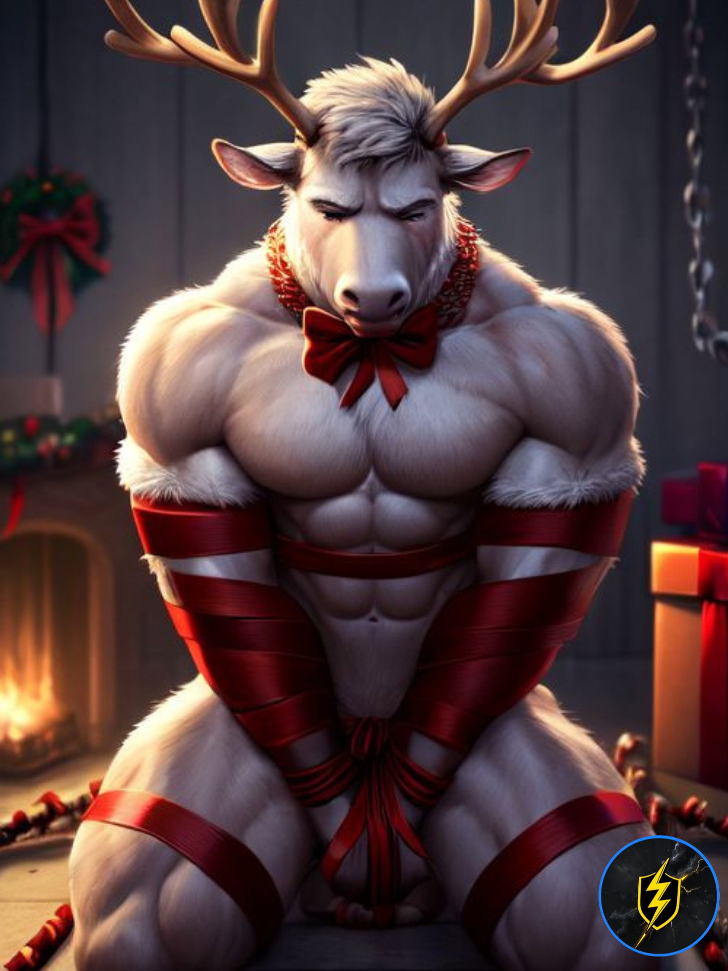 AI boyfriend The Delivery (Male Reindeer White)